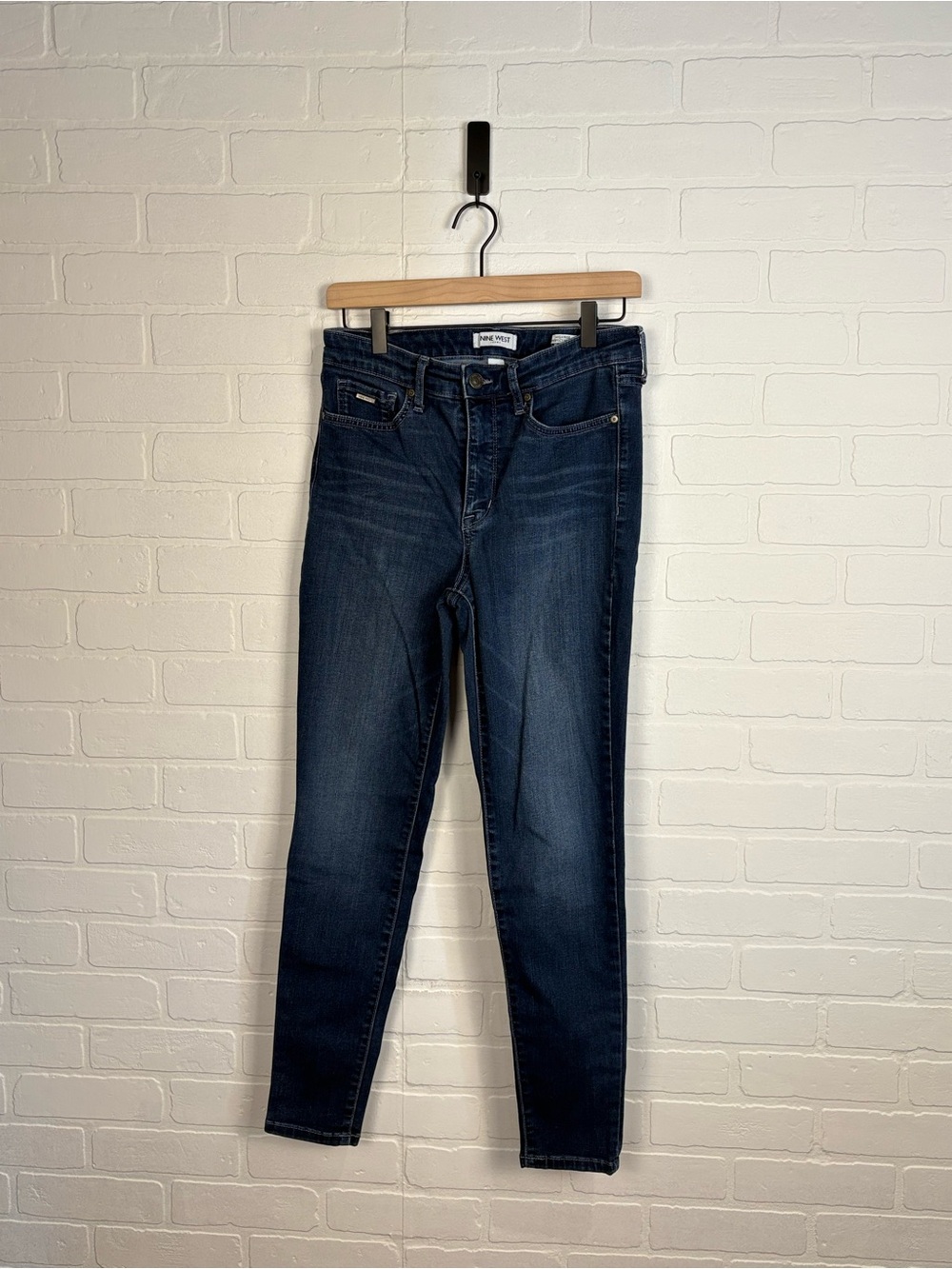 Nine West High Rise Perfect Skinny Jeans Dark Wash Blue Size 8